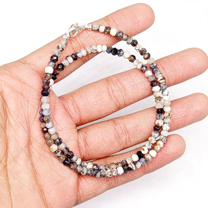 คุณภาพสูงธรรมชาติ Dendrite OPAL เหลี่ยมเพชรพลอยลูกปัด rondelle ลูกปัดสร้อยคอที่มีพื้นผิวขัดเรียบสำหรับเครื่องประดับที่สง่างามและการใช้เป็นของขวัญ - Product Image 1