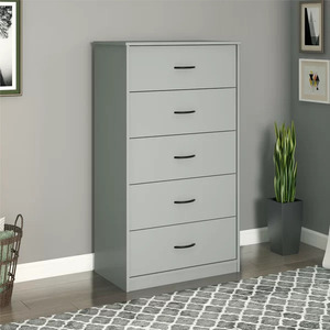 Armoire de buffet pour le salon, <span class=keywords><strong>commode</strong></span> avec 5 tiroirs, <span class=keywords><strong>commode</strong></span> en bois design moderne à poignée dorée - Product Image 5