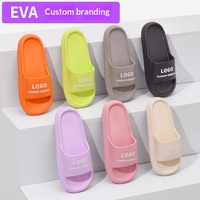 Claquettes en EVA personnalisées avec logo unisexe, pantoufles moelleuses, antidérapantes, respirantes, pour intérieur, extérieur, plage, douche, vente en gros OEM