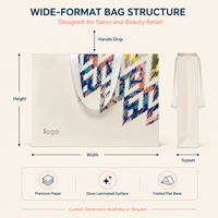 Sac cadeau en papier de luxe avec impression offset pour l'emballage des faux ongles, la vente au détail en salon et les accessoires de beauté