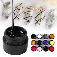 Ensemble de 12 pièces de vernis à ongles en Gel de dessin élastique, peinture de fleur, ligne de traction, Gel créatif Spider Gel Liner