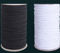 Tresse élastique Cordon plat Noir Blanc Couture Bande élastique