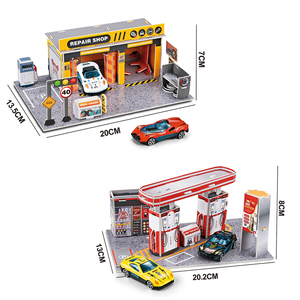 Puzzle per bambini più venduti blocchi fai da te 3D città stazione di benzina scena in lega di veicoli pressofuso parcheggio gioco giocattoli <span class=keywords><strong>set</strong></span> - Product Image 1