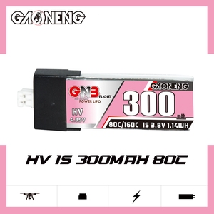 GAONENG GNB 1S 3.8V HV 300MAH 80C PH2.0 Plastic Head LiPo Battery Mini Quads FPV DRONE Emax NanoHawk - Product Image 2