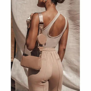 Body côtelé asymétrique à une épaule <span class=keywords><strong>pour</strong></span> femme, sans manches, coupe ajustée, couleur unie, extensible, style débardeur, <span class=keywords><strong>pour</strong></span> l'été, le streetwear, le quotidien et comme haut basique - Product Image 3