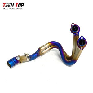 Para <span class=keywords><strong>Kawasaki</strong></span> <span class=keywords><strong>ER6F</strong></span> ER6N Ninja 650R motocicleta azul quemado 51mm Entrada de escape de acero inoxidable Sistema completo tubo de enlace frontal - Product Image 3