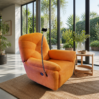 Fauteuil inclinable électrique moderne avec support pour téléphone, en cuir véritable