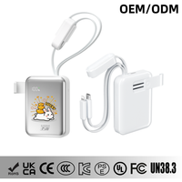 Conception personnalisée, chargeur portable numérique à charge rapide 35W 20000mAh, certifié CCC CE, avec câble magnétique et support caché