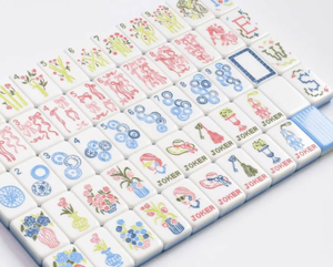 Lujosas fichas de mahjong americanas de acrílico <span class=keywords><strong>Miss</strong></span> Darling de 160 piezas, portátiles de 3 capas, modernas, ideales para regalos de entretenimiento para adultos - Product Image 6