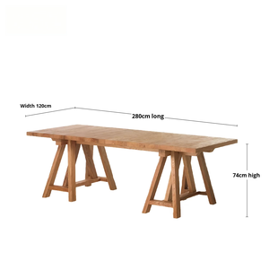 Leverin Benmei Wabi-Sabi 2.8m Natural <b>Wood</b> Color Elm Dining <b>Table</b> Distressed Vintage All-<b>Solid</b> Rectangular Living Room - Product Image 1