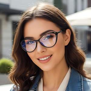 Monture de lunettes tendance punk pour <span class=keywords><strong>femme</strong></span>, nouvelle collection 2026, anti-lumière bleue, œil de chat, miroir plat, <span class=keywords><strong>maquillage</strong></span>, art, street photo, polyvalente - Product Image 1