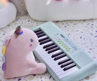 Music Gift 32-Key Piano Electronic Keyboard ABS Plastic Wooden Frame 16-Tone 6 Percussion 10 Rhythms 10 Demo Songs Avocado