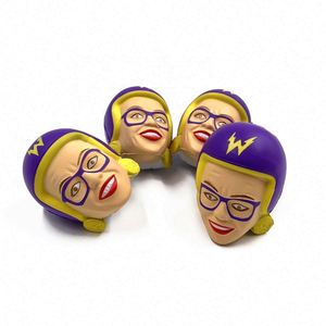 Vente en gros de balles anti-stress personnalisées en PU en forme de visage humain, jouets promotionnels avec logo - Product Image 3