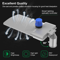 Lampadaire LED intelligent professionnel à pleine puissance 180lm/w, garantie 5 ans, IP66, aluminium, 50w 100w 150w 200w, pour extérieur