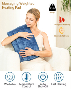 Portable 220V <b>Electric</b> Heating <b>Pad</b> Back 10 Temperature Levels 4 Timer Adjustments Quilted Therapeutic Massage Eco-Friendly - Product Image 2