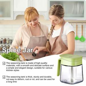 Accessoires de cuisine, contenants de stockage pour sel, sucre, poivre, épices, boîte à épices en verre avec cuillères et base - Product Image 5
