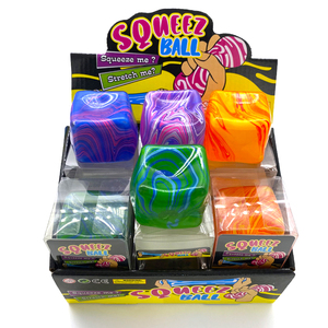 Balle anti-stress souple en forme de <span class=keywords><strong>cube</strong></span> à motif marbré TPR pour le bureau, soulagement de l'anxiété, <span class=keywords><strong>d</strong></span>écoration de bureau, cadeau promotionnel pour enfants et adultes - Product Image 1