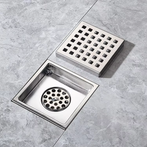 YOTO SUS304 acier inoxydable trou carré grille sol Drainage filtres cheveux salle de bain douche sol Drain 110*110mm - Product Image 2