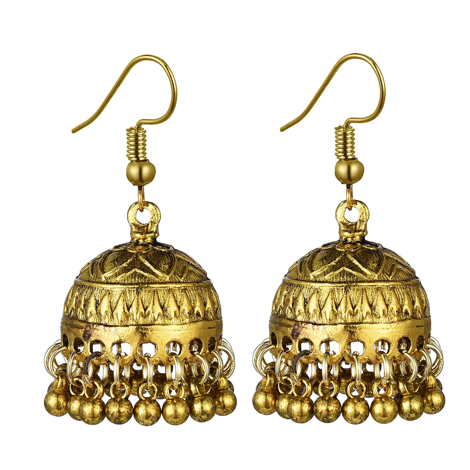 Wholesale Vintage Tassel Earring Antique Silver Gold Color Ethnic Beads Bell Drop Earring Bohemian Fashion Women Earring Jewelry