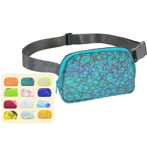 BSCI Wholesale In China Light Reflective Sports Women Leisure YKK Zipper Crossbody Chest Belt Fanny Pack Waist Bags