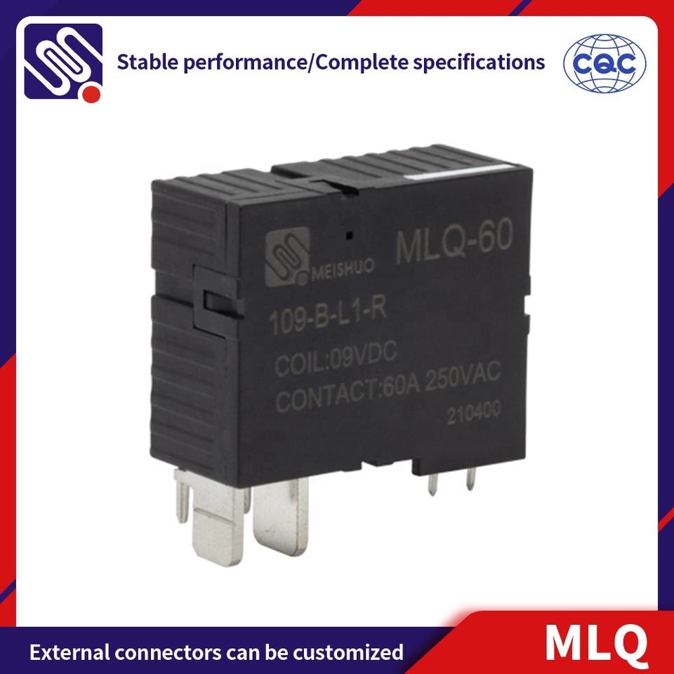 Meishuo MLQ-60-109-B-L1-R Magnetic Latching Relay 60a DC 9V 12v 24v NO 60A 250VAC Electromagnetic Relay High Power PCB 1A 1B