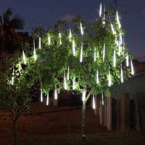 Twinkle Star Meteor Shower Pluie Lights 30cm 8Tubes 192LED Valentine Icicle Snow Falling Christmas Outdoor Raindrop Lights Decor - Product Image 4