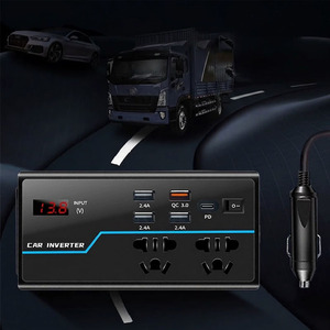 Nouvel onduleur de voiture multifonctionnel 2025 12V/24V 110V/220V 200W avec écran, chargeur rapide QC3.0 <span class=keywords><strong>USB</strong></span>-<span class=keywords><strong>C</strong></span> et <span class=keywords><strong>prise</strong></span> pour téléphone - Product Image 2