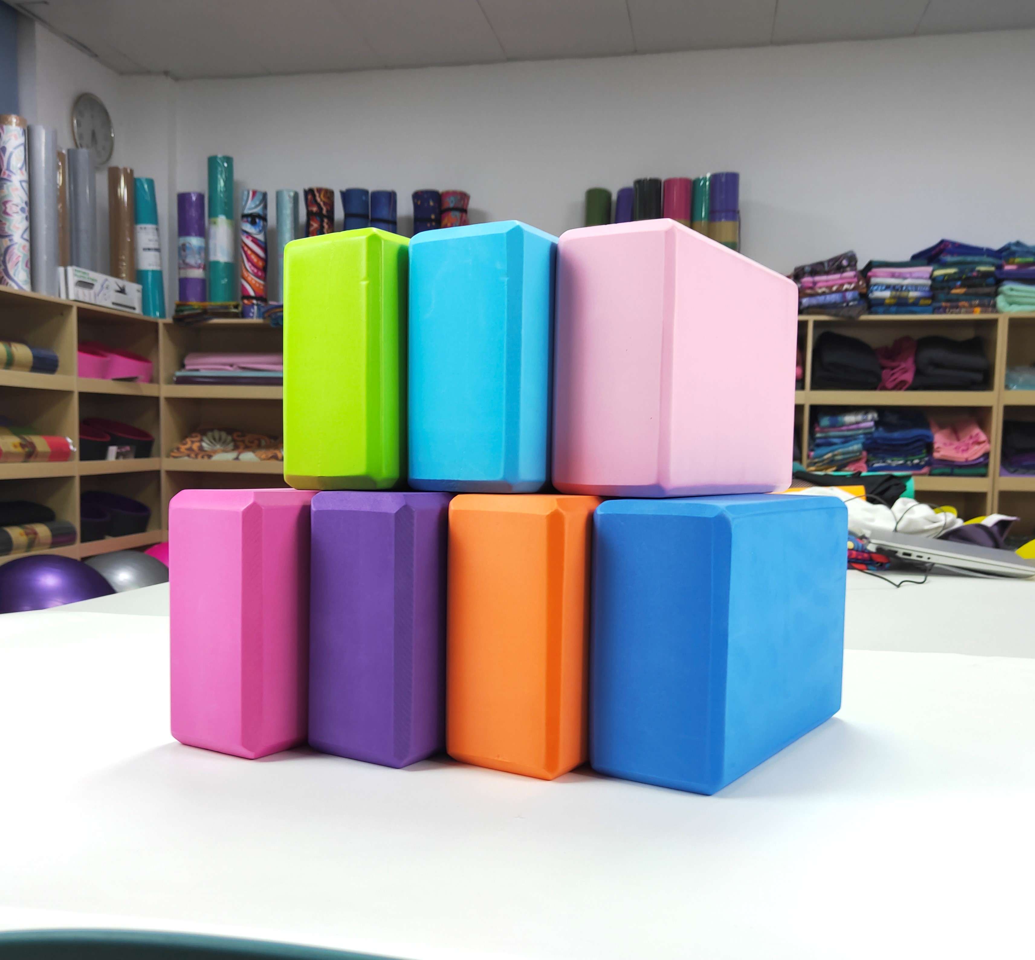 Yogablock Пользовательский логотип Водонепроницаемый eva пробковый блок для йоги экологически чистый фитнес