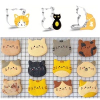 Ensemble de 9 emporte-pièces pour biscuits en forme de chat en acier inoxydable, moules irréguliers pour biscuits, fondant, sandwichs, outils de pâtisserie