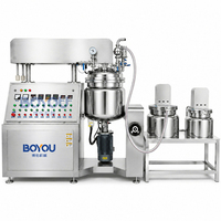 Cuve de mélange cosmétique industrielle de 100 L à chauffage vapeur et levage hydraulique pour produits chimiques