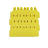 Etiquettes d'oreille pour animaux en plastique durable, grandes, jaunes, 100 mm x 75 mm, pour l'identification du bétail, des vaches et des élevages