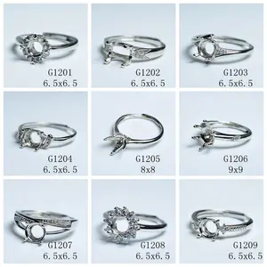 Mix Styles 925 versilbert Semi-Manufactures fertigen hand gefertigten DIY Ring Basis halter Schmuck billig Großhandel