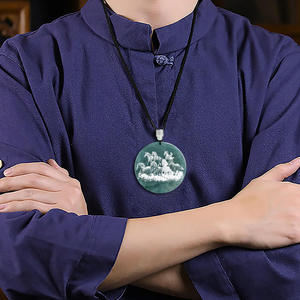 หยกธรรมชาติหยกน้ำเงินรูปม้าจี้หยก UNISEX ดีไซน์ดั้งเดิมสไตล์จีนของขวัญพร้อมใบรับรองการประเมินราคา C126 - Product Image 4