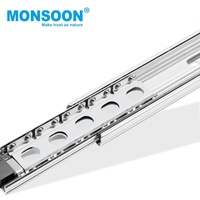 Glissières télescopiques à roulement à billes en acier laminé à froid pour meubles de cuisine, guides de tiroir de 45 mm de largeur pour tiroirs