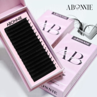 Extensions de cils en velours PBT coréen, personnalisables en gros, plateaux de cils en cachemire, fournitures individuelles pour extensions de cils, extensions de cils mats
