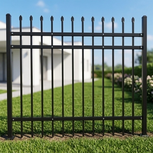 Panneaux de clôture en acier galvanisé de 2,4 m de haut, thermolaqués, pour protection extérieure des jardins et des clôtures métalliques de sécurité - Product Image 1