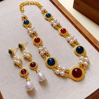 Collier vintage géométrique en perles artificielles à double rang, chaîne de clavicule, style court, mode personnalisée