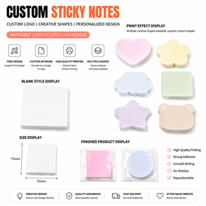 Blocs-notes adhésifs personnalisés, blocs-notes imprimés, blocs-notes adhésifs de différentes formes, couleurs et tailles pour le bureau, l'école, la promotion, les entreprises - Product Image 3