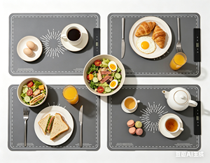 <span class=keywords><strong>Plaque</strong></span> chauffante électrique portable en silicone avec contrôle tactile, 10 niveaux de température, minuterie 12h pour fêtes, buffets et plats à réchaud - Product Image 3