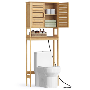 Armoire de rangement réglable au-dessus des toilettes, étagère de toilette indépendante, étagère gain de place pour buanderie - Product Image 1