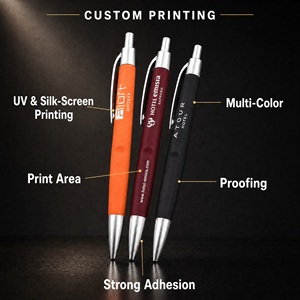Penna a Sfera in Plastica Soft-Touch Personalizzabile con Logo, Basso MOQ, Inchiostro Nero 1.0mm, Stampa UV, Penna Promozionale BKS LY7165 - Product Image 3