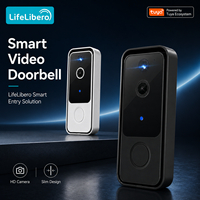 Sonnette vidéo intelligente HD avec design fin, sonnette connectée Tuya pour la sécurité de la porte d'entrée