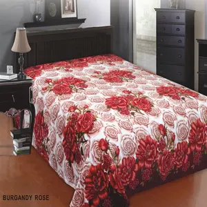 Royal Spain Wedding Style Polyester Rashel Rose Fur Cheap Throw Flannel Printed Blanket