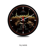 Horloge murale de prière islamique Azan à affichage numérique LCD, simple face, à quartz, pour mosquée
