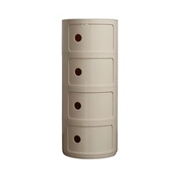 Armoire ronde de rangement en plastique ABS au design moderne nordique table basse d'appoint 4 couches empilable pour le salon