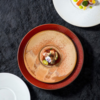 Juego de Vajilla de Cerámica Japonesa para Catering, Plato de Cerámica Rústico para Restaurante, Plato para Servir Comida