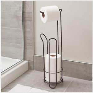 Porte-papier toilette en fer écologique moderne, support de rangement sur pied du sol au plafond pour usage domestique et commercial - Product Image 6