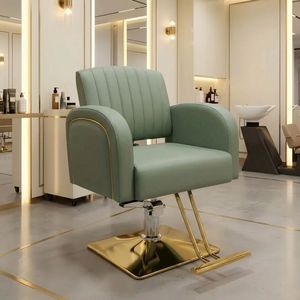Minimalist Morandi Green Salon Furniture Set Luxury Gold Professional Styling Chairs & Shampoo Units for High-end Beauty Salon - Product Image 6