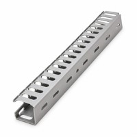 Goulotte de câblage industrielle en PVC gris rainuré 80x60mm, ignifuge, pour câblage de panneaux et de machines