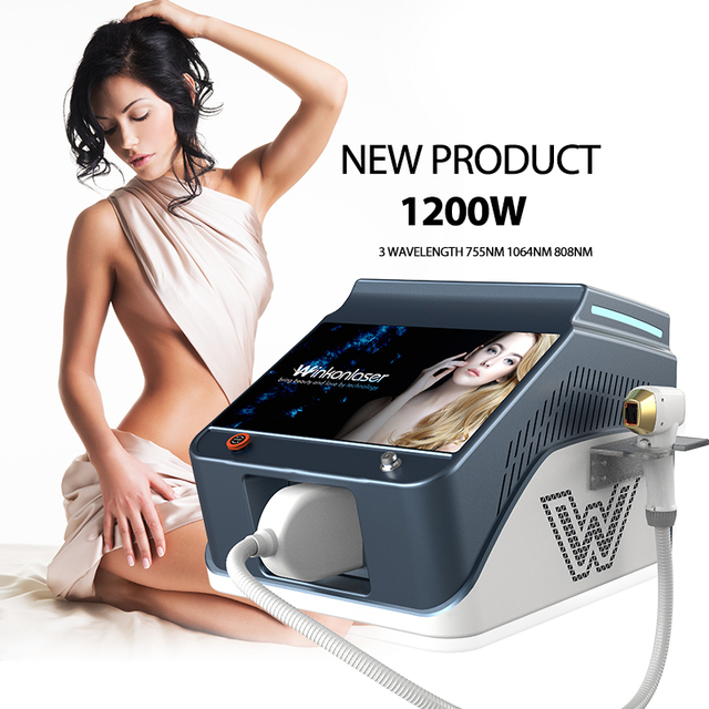Professional Portable Ce Laser Hair Removal Machine 808 Diode Laser 4 Waves 1200W Power Skin Tightening Cooling Laser